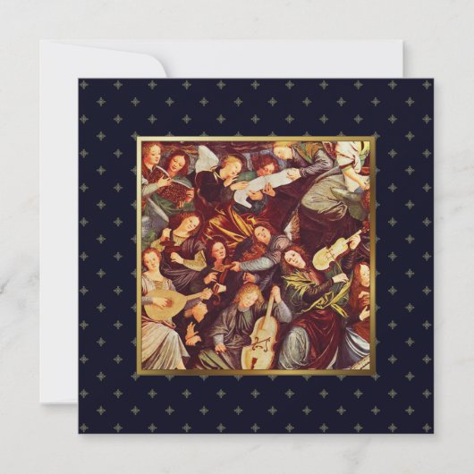 Muzikant Angels. Fijne KunstkerstKaarten Feestdagenkaart (Voorkant)