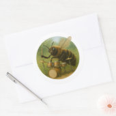 Muzikant Bee speelt drumstel Ronde Sticker (Envelop)