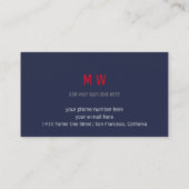 muzikant blauw visitekaartje met rode gitaar (Achterkant)