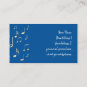 Muzikant Blue en Faux Gold folie Notes Visitekaartje (Achterkant)