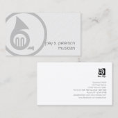 Muzikant Bold French Horn Icon Music Visitekaartje (Voorkant / Achterkant)