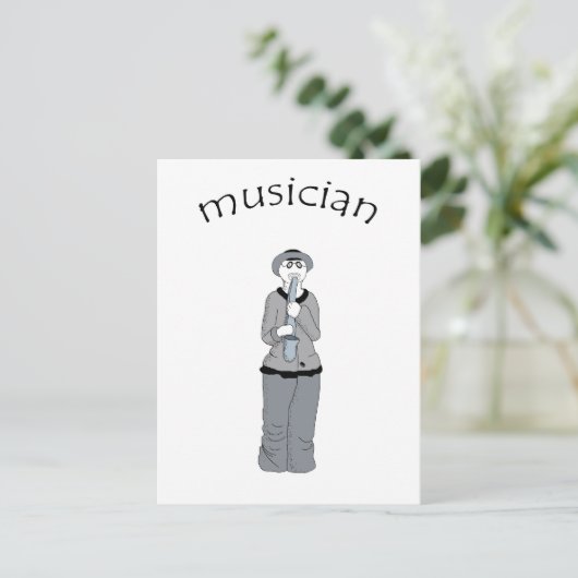 muzikant briefkaart (Staand voorkant)