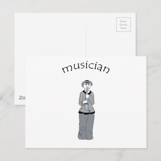 muzikant briefkaart (Voorkant / Achterkant)
