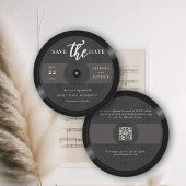 Muzikant bruiloft Save the Date Vinyl QR Code Zwar