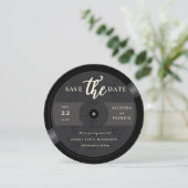Muzikant bruiloft Save the Date Vinyl QR Code Zwar (Staand voorkant)