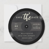 Muzikant bruiloft Save the Date Vinyl QR Code Zwar (Voorkant)