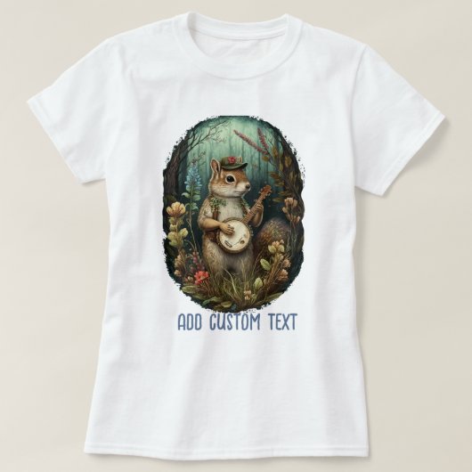 Muzikant chipmunk spelen banjo, chipmunk liefhebbe t-shirt (Design voorkant)