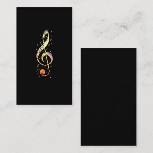 Muzikant Colorful Music Clef Musical Notes Visitekaartje (Voorkant / Achterkant)