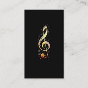 Muzikant Colorful Music Clef Musical Notes Visitekaartje