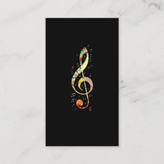 Muzikant Colorful Music Clef Musical Notes Visitekaartje (Voorkant)
