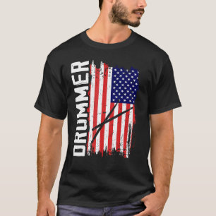 Muzikant Drummer drums retro voor Drummer T-shirt