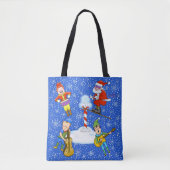 Muzikant Elves met Kerstmis Canvas tas (Voorkant)
