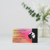 Muzikant entertainer te huur visitekaartje (Staand voorkant)