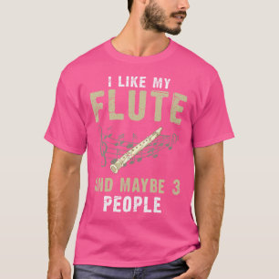 Muzikant fluitist muziekinstrument fluitspeler F T-shirt