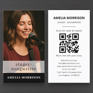 Muzikant Foto QR Code Singer Songwriter Visitekaartje