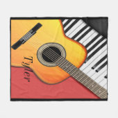 Muzikant, gitaar, toetsenbord, aangepast fleece deken (Voorkant (Horizontaal))