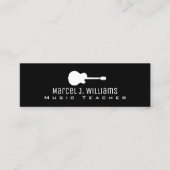 muzikant. gitarist grafische gitaar op zwart mini visitekaartje (Voorkant)