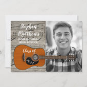 Muzikant Gitarist Landelijk Foto Afstuderen Kaart (Voorkant)