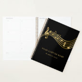 Muzikant Gold Musical Notes Elegant Custom Jaarlij Planner (Display)