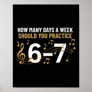 Muzikant Grappig 6 7 Meme Zes Zeven Voor Muziekler Poster
