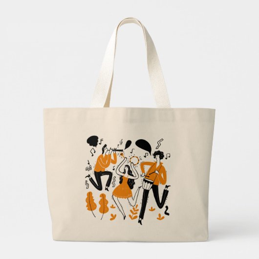 Muzikant Grote Tote Bag (Achterkant)