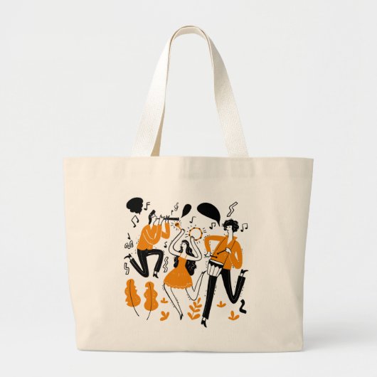 Muzikant Grote Tote Bag (Voorkant)