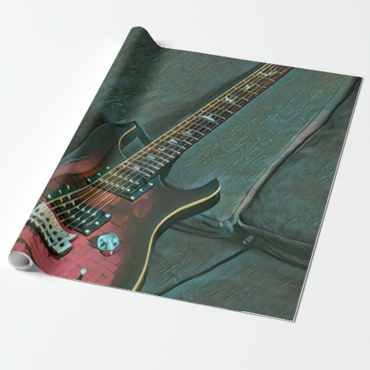 Muzikant guitar lovers gift cadeaupapier (Uitgerold)