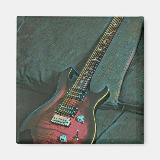 Muzikant guitar lovers gift magneet (Voorkant)