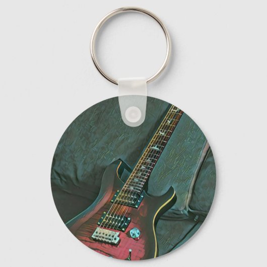 Muzikant guitar lovers gift sleutelhanger (Voorkant)