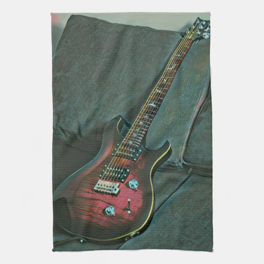 Muzikant guitar lovers gift theedoek (Verticaal)