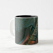 Muzikant guitar lovers gift tweekleurige koffiemok (Voorkant links)
