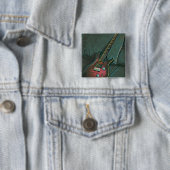 Muzikant guitar lovers gift vierkante button 5,1 cm (In situ)