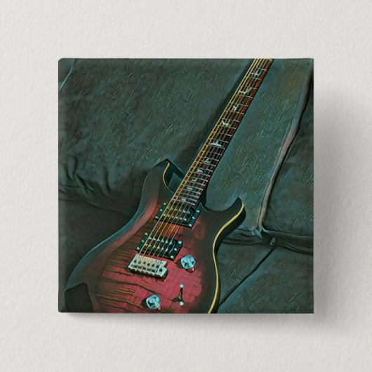 Muzikant guitar lovers gift vierkante button 5,1 cm (Voorkant)