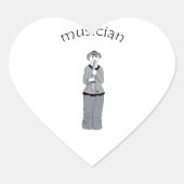 muzikant hart sticker (Voorkant)