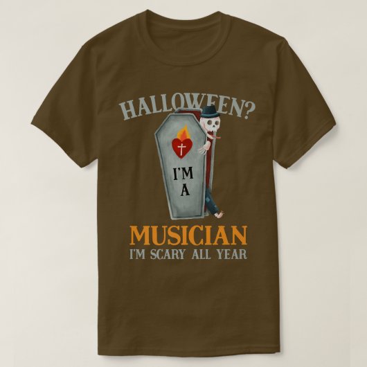 Muzikant Ik ben het hele jaar eng Instrumentalist  T-shirt (Design voorkant)