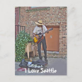 Muzikant in Alley Briefkaart (Voorkant)