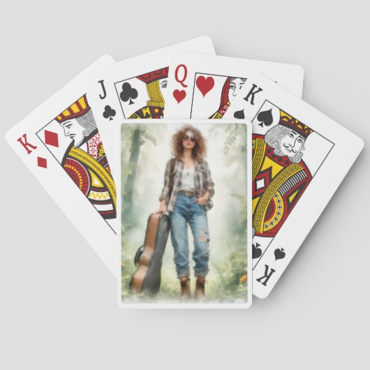 Muzikant in het betoverde bos pokerkaarten (Achterkant)