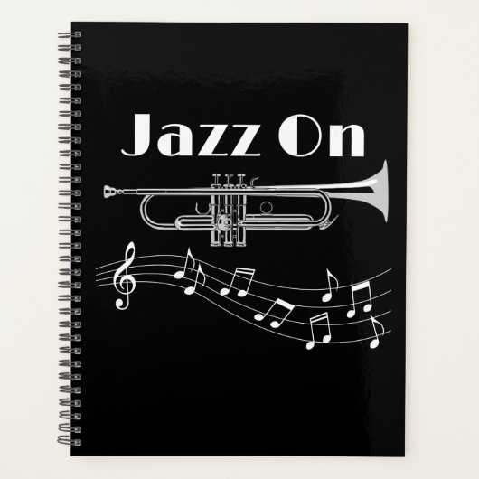 Muzikant Jazz op Trumpet Player Planner (Voorkant)