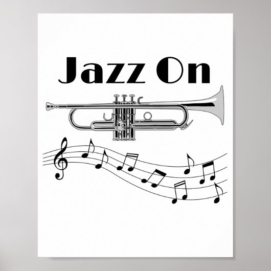 Muzikant Jazz op Trumpet Player Poster (Voorkant)