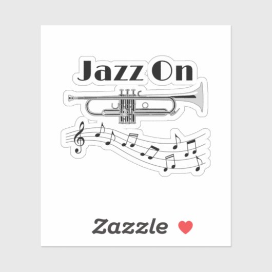 Muzikant Jazz op Trumpet Player Sticker (Vel)