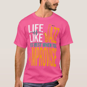 Muzikant Jazz saxofoon kleding T-shirt