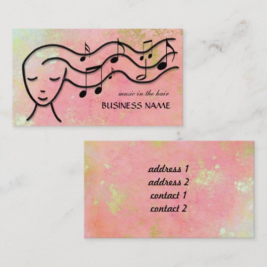 Muzikant, kapper, danser, zanger visitekaartje (Voorkant / Achterkant)