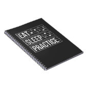 Muzikant Karaoke Eat Sleep Practice Music Lover Notitieboek (Rechterzijde)