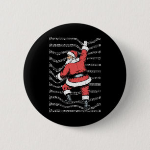 Muzikant Kerst Grappige Kerstman Klimmende Schapen Ronde Button 5,7 Cm