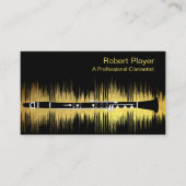 Muzikant Klarinet Speler Audio Gouden Geluidsgolve Visitekaartje (Voorkant)