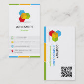 Muzikant - kleurrijk met QR-code Visitekaartje (Voorkant / Achterkant)