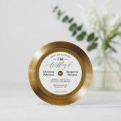 Muzikant  LP Vinyl Gold Record Wedding Kaart (Staand voorkant)