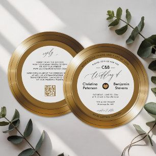 Muzikant  LP Vinyl Gold Record Wedding Kaart