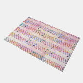 Muzikant met Colorful Multicolor Music Note Deurmat (Schuin)