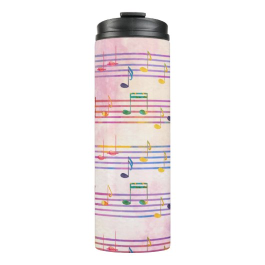 Muzikant met Colorful Multicolor Music Note Thermosbeker (Voorkant)